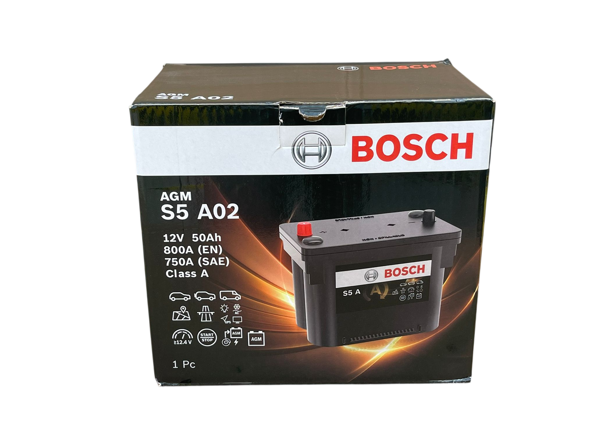 AGM S5 A02 12V 50AH 800A(EN) 750A(SAE) Class A