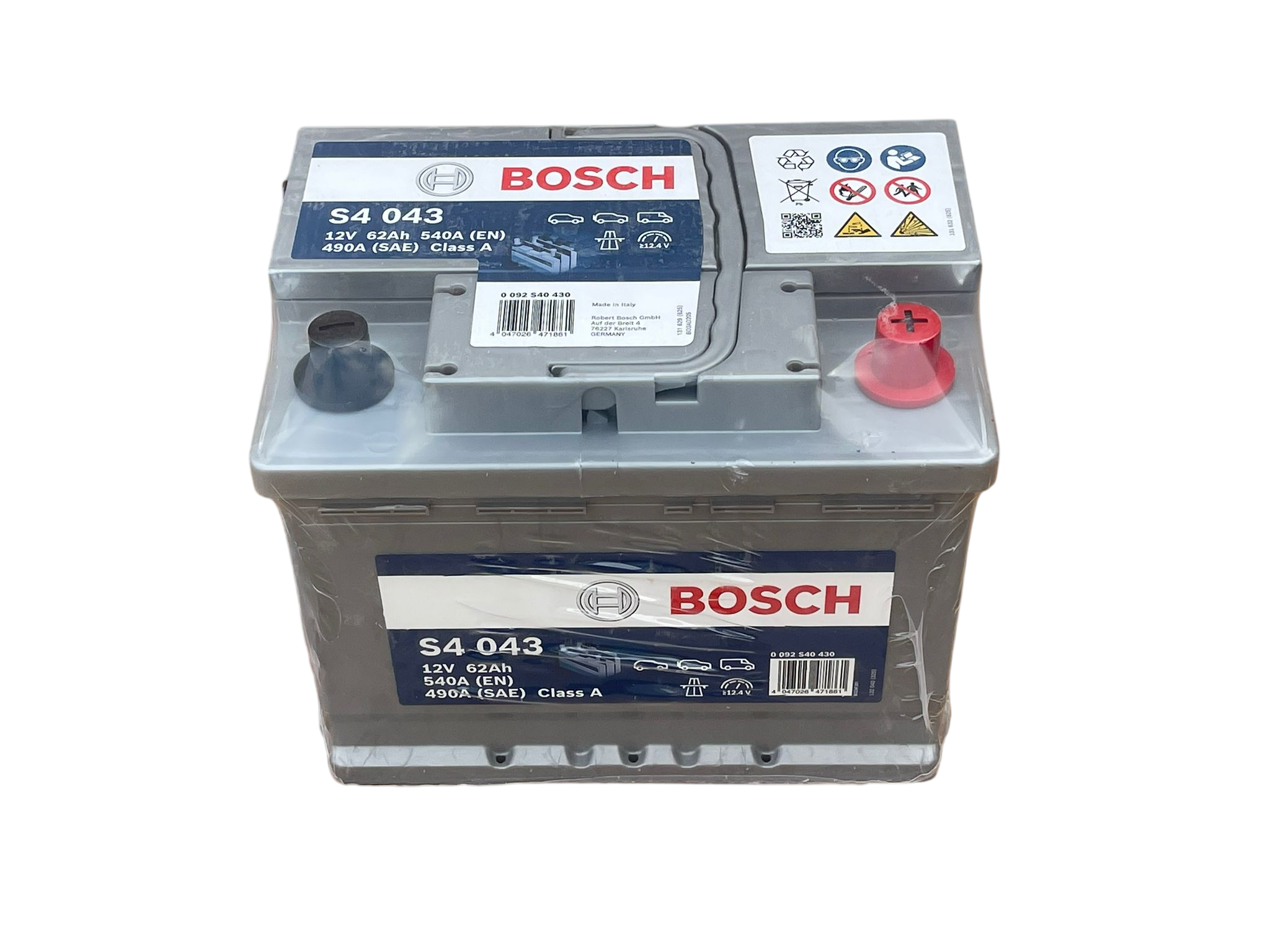 S4 043 12V 62Ah 540A(EN) 490(SAE) Class A